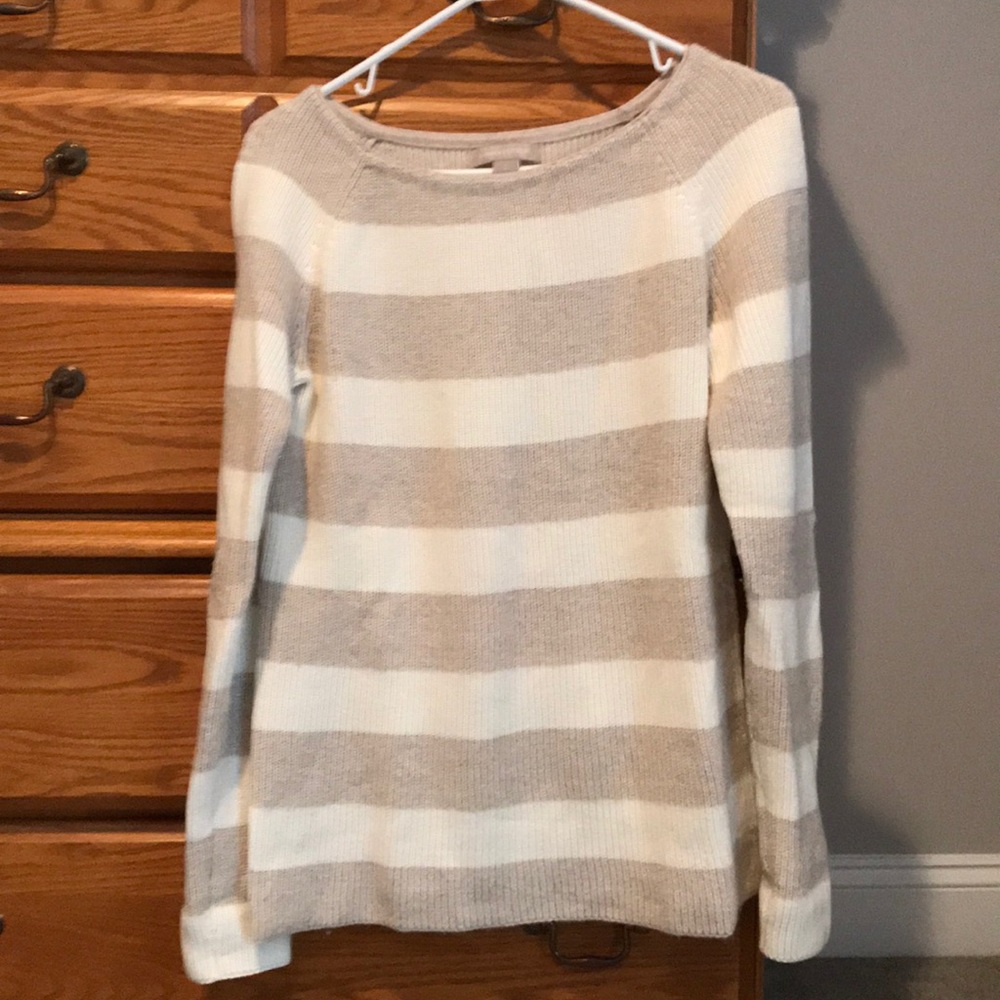 Small Banana Republic Beige &Ivory Striped Sweater